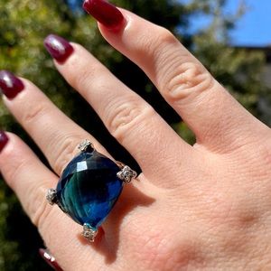 David Yurman Hampton Blue Cushion on point - 5.5